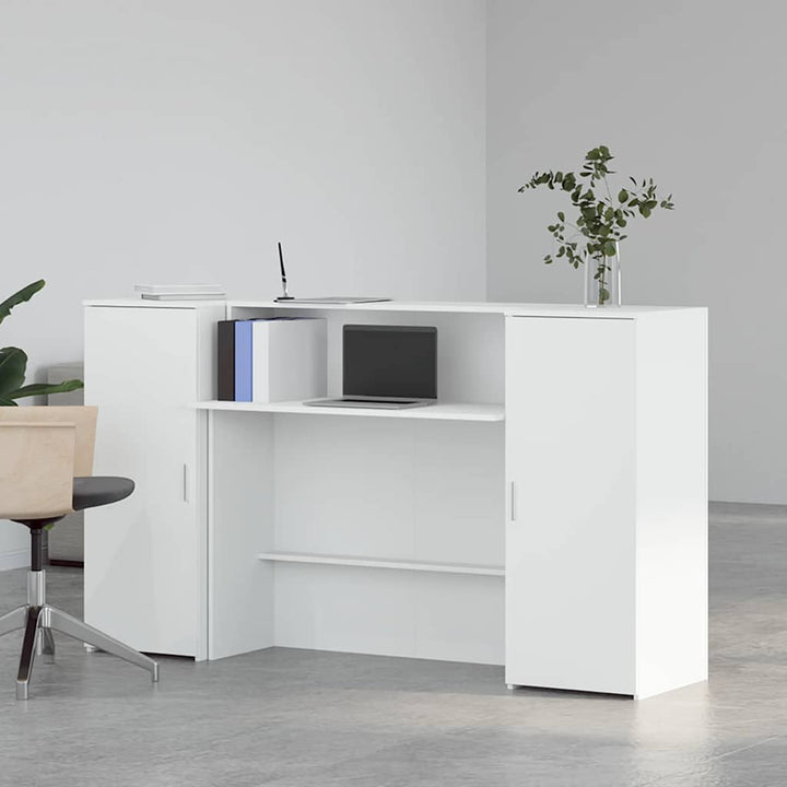 receptionsdisk hvid 180x50x103,5 cm konstrueret træ