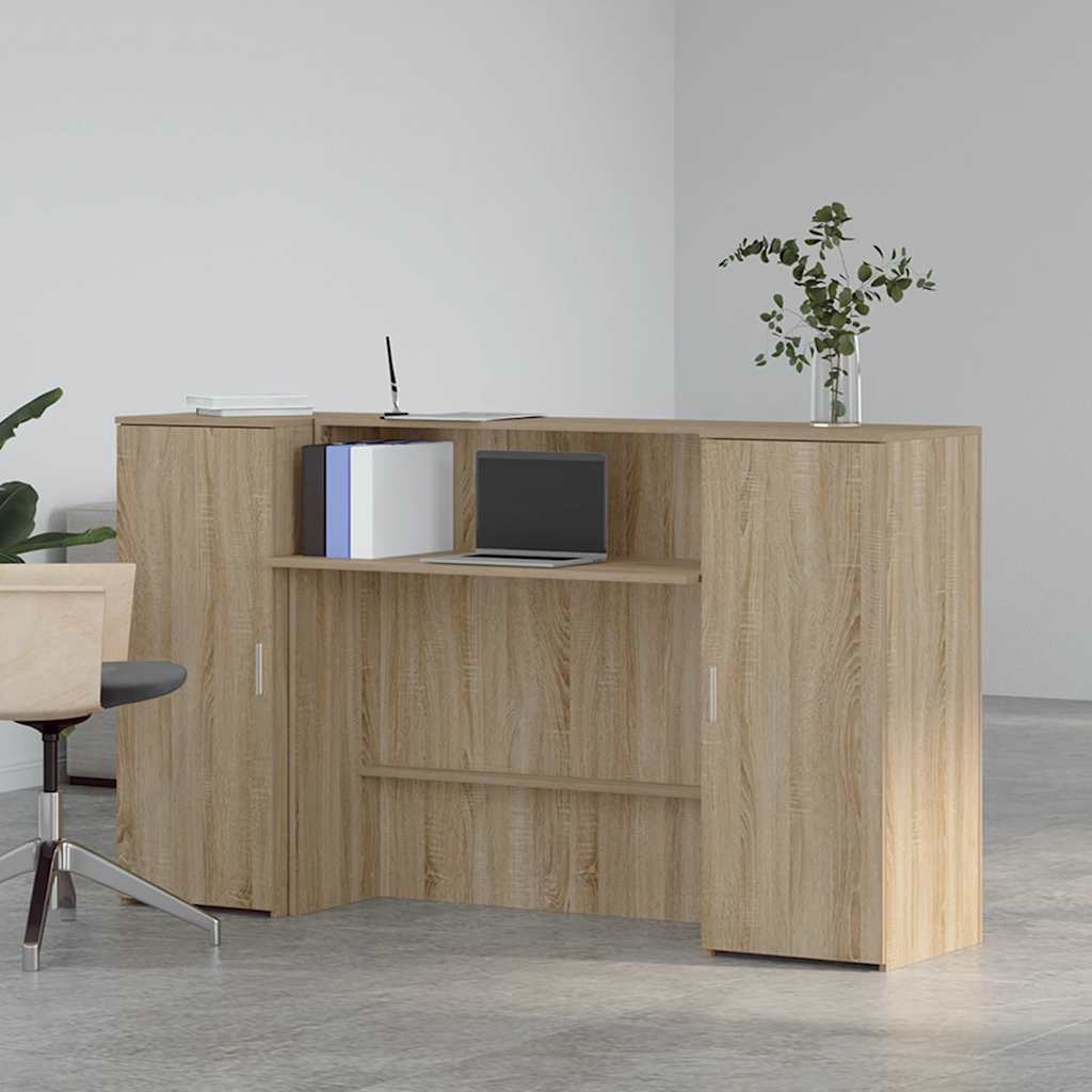 receptionsskranke 180x50x103,5 cm konstrueret træ sonoma-eg