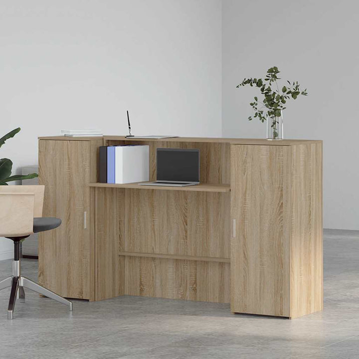 receptionsskranke 180x50x103,5 cm konstrueret træ sonoma-eg
