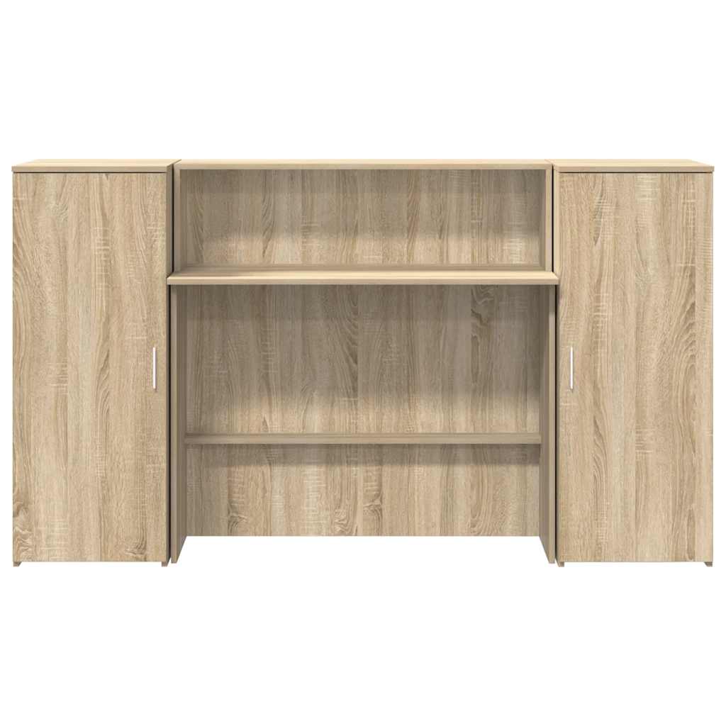 receptionsskranke 180x50x103,5 cm konstrueret træ sonoma-eg