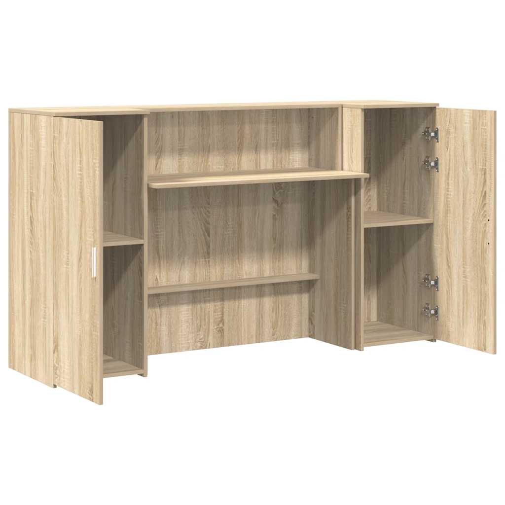 receptionsskranke 180x50x103,5 cm konstrueret træ sonoma-eg