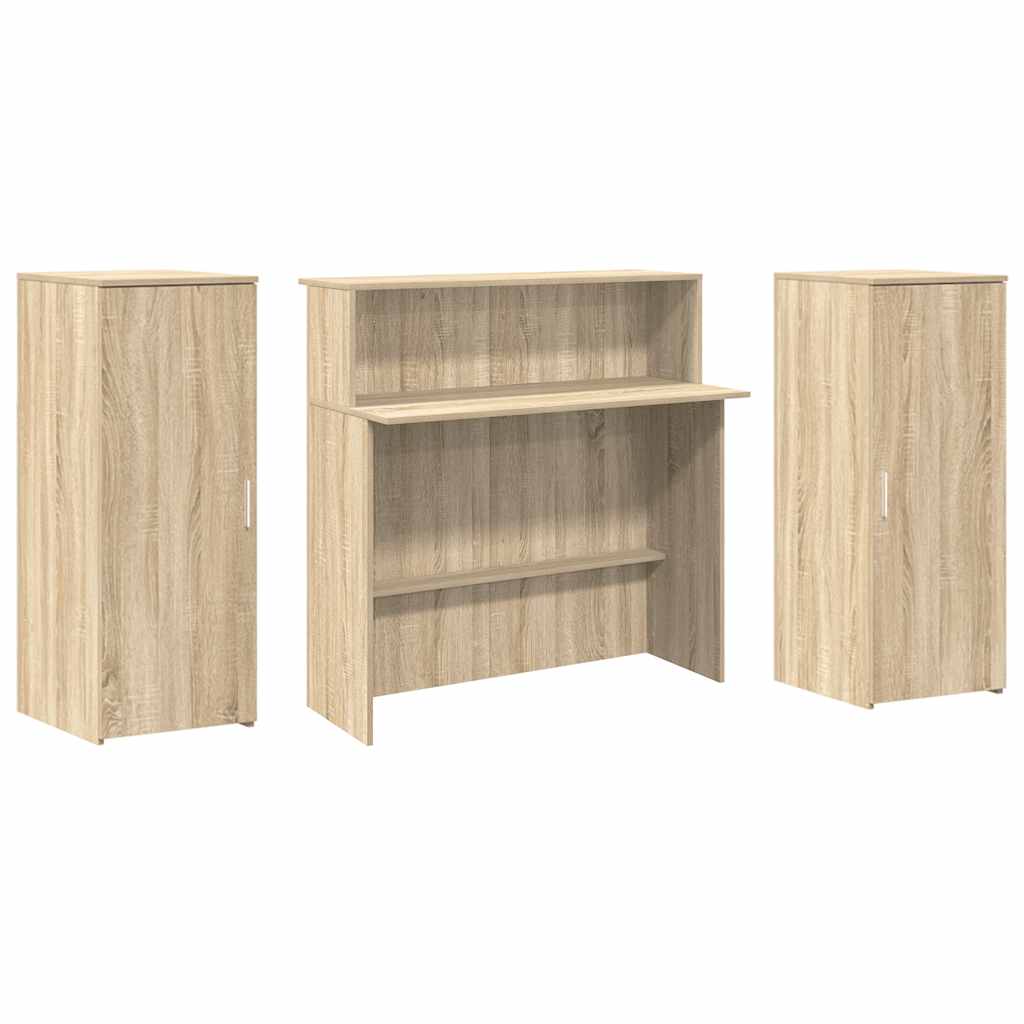 receptionsskranke 180x50x103,5 cm konstrueret træ sonoma-eg