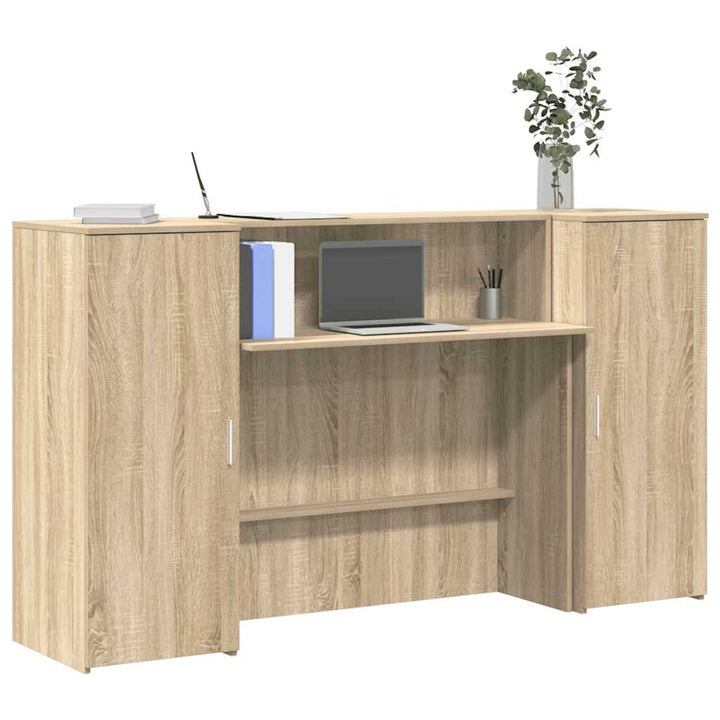 receptionsskranke 180x50x103,5 cm konstrueret træ sonoma-eg