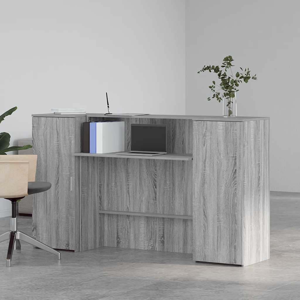 receptionsskranke 180x50x103,5 cm konstrueret træ grå sonoma