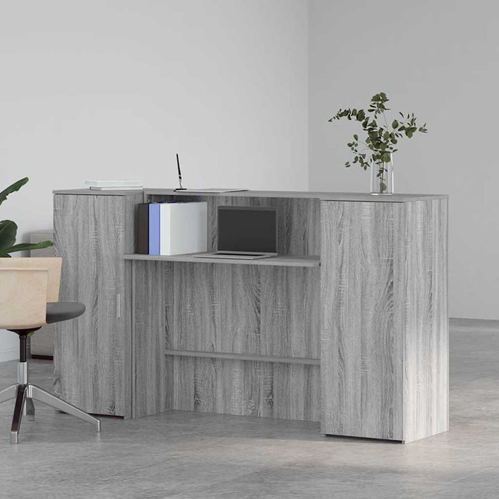 receptionsskranke 180x50x103,5 cm konstrueret træ grå sonoma