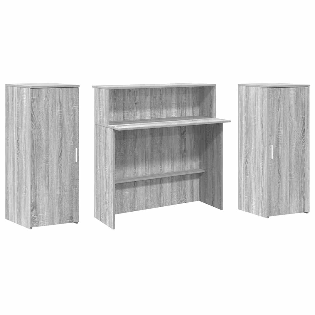 receptionsskranke 180x50x103,5 cm konstrueret træ grå sonoma