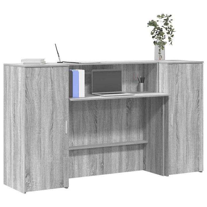 receptionsskranke 180x50x103,5 cm konstrueret træ grå sonoma
