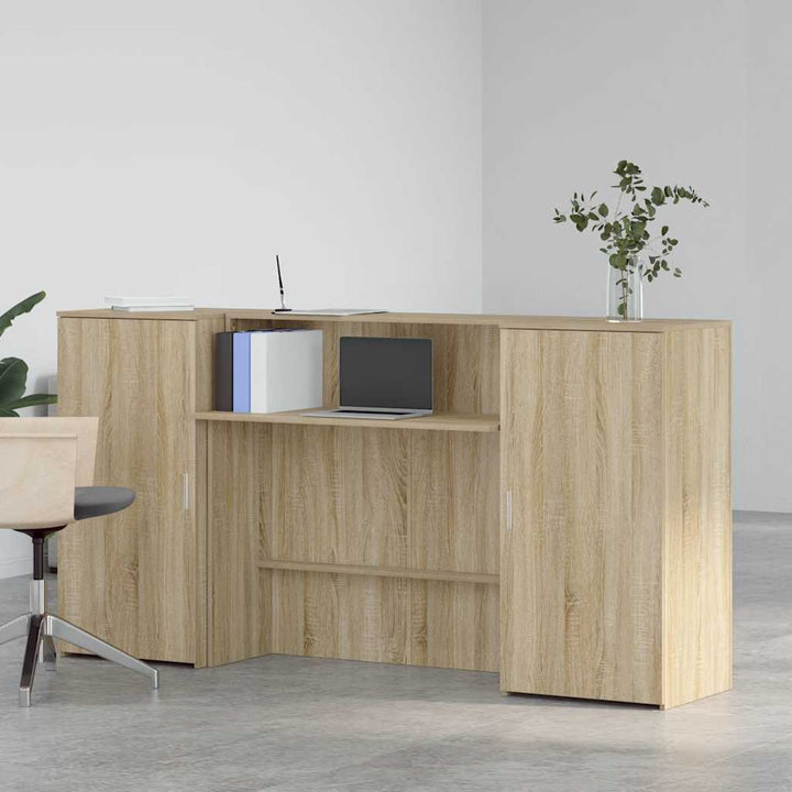 receptionsskranke 200x50x103,5 cm konstrueret træ sonoma-eg