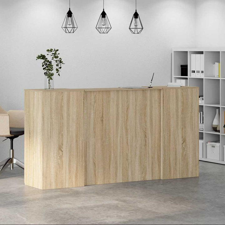 receptionsskranke 200x50x103,5 cm konstrueret træ sonoma-eg
