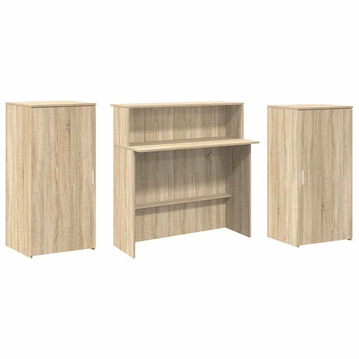 receptionsskranke 200x50x103,5 cm konstrueret træ sonoma-eg