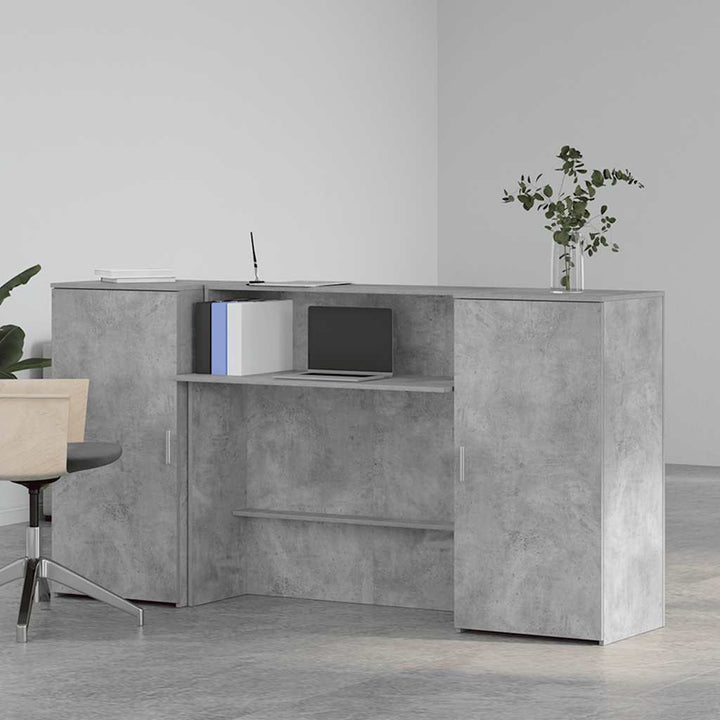 receptionsskranke 200x50x103,5 cm konstrueret træ beton grå