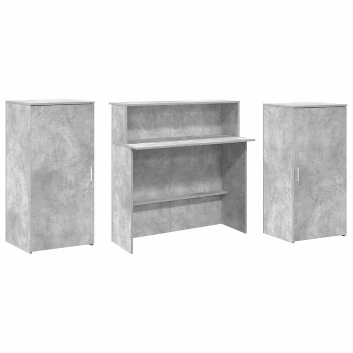 receptionsskranke 200x50x103,5 cm konstrueret træ beton grå
