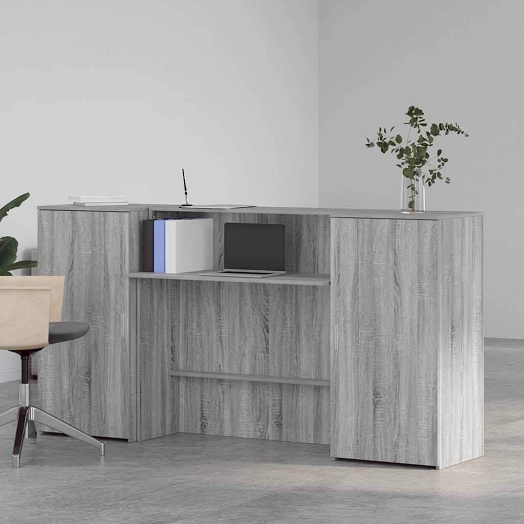 receptionsskranke 200x50x103,5 cm konstrueret træ grå sonoma