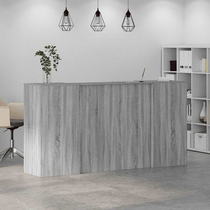 receptionsskranke 200x50x103,5 cm konstrueret træ grå sonoma