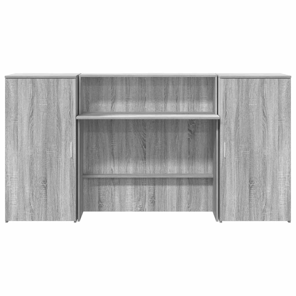 receptionsskranke 200x50x103,5 cm konstrueret træ grå sonoma