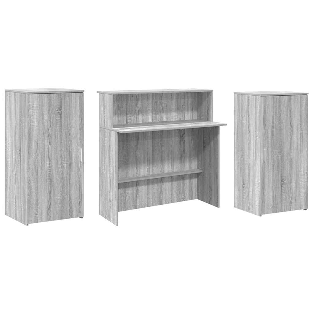 receptionsskranke 200x50x103,5 cm konstrueret træ grå sonoma