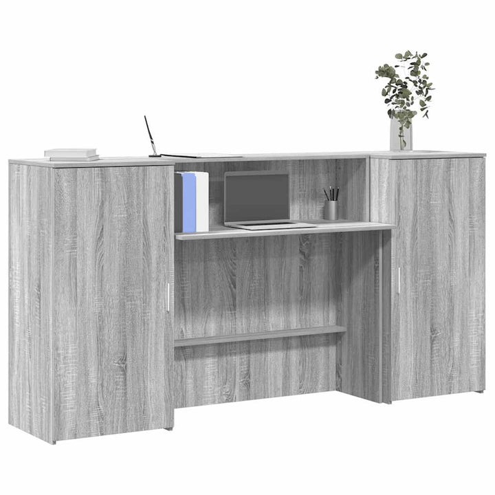 receptionsskranke 200x50x103,5 cm konstrueret træ grå sonoma