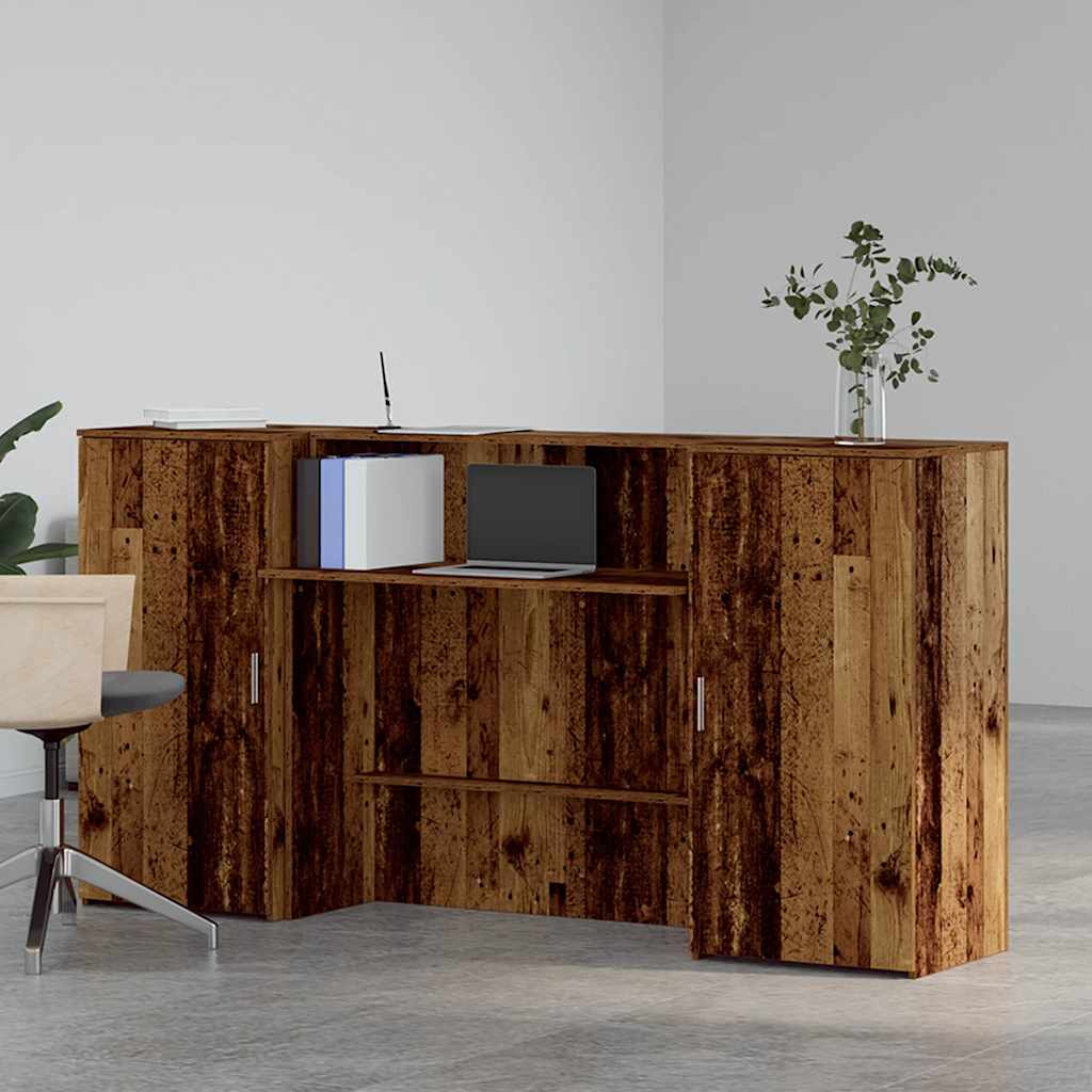 receptionsskranke 200x50x103,5 cm konstrueret træ antikt træ