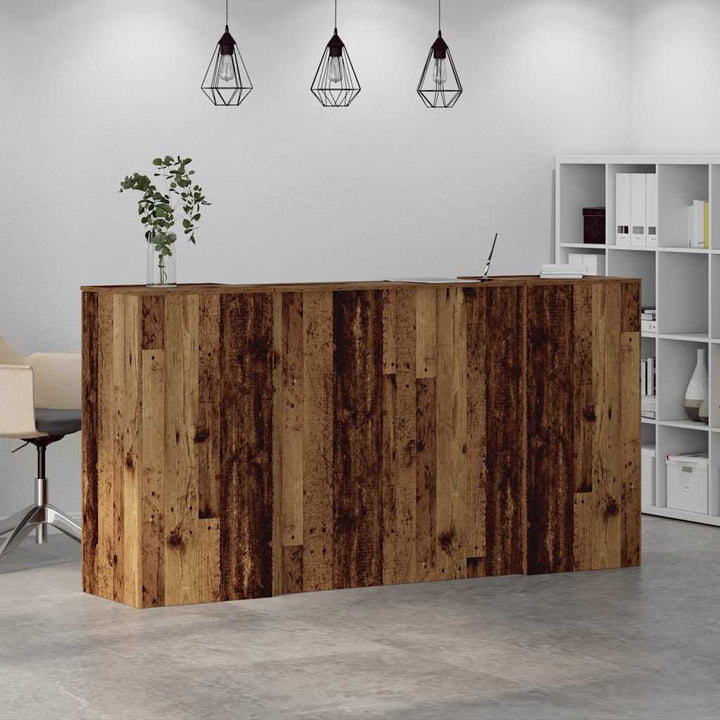 receptionsskranke 200x50x103,5 cm konstrueret træ antikt træ
