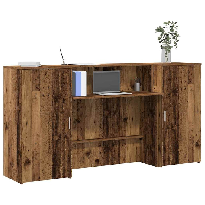 receptionsskranke 200x50x103,5 cm konstrueret træ antikt træ