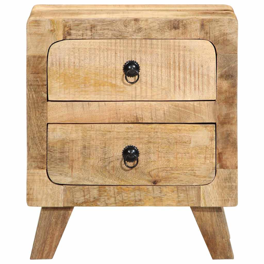 sengeborde 2 stk. 40x32x46 cm massivt ru mangotræ