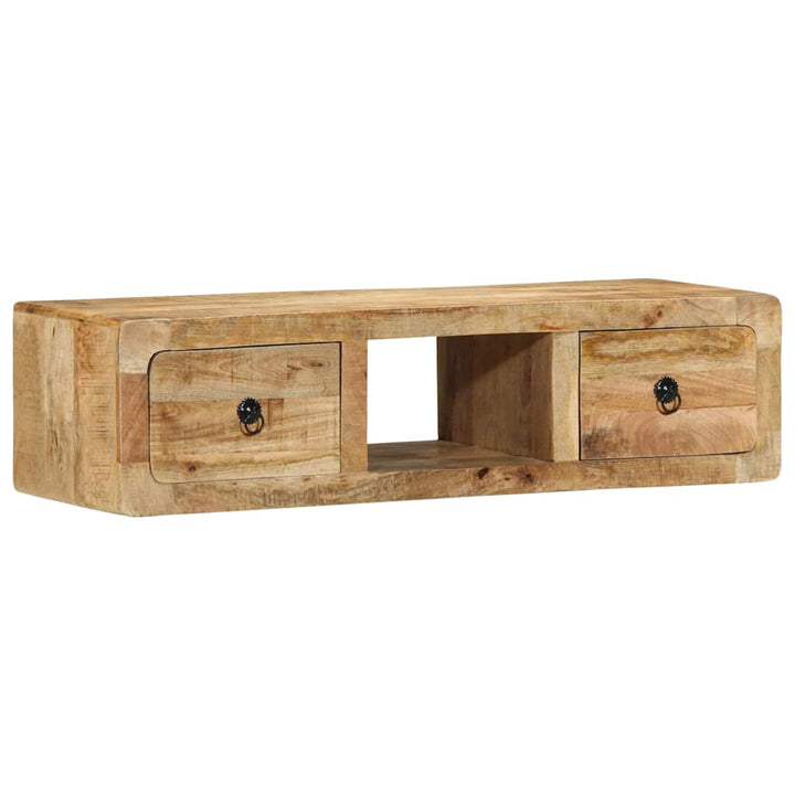 væghængt tv-skab 100x32x25 cm massivt ru mangotræ