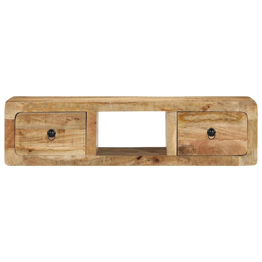 væghængt tv-skab 100x32x25 cm massivt ru mangotræ