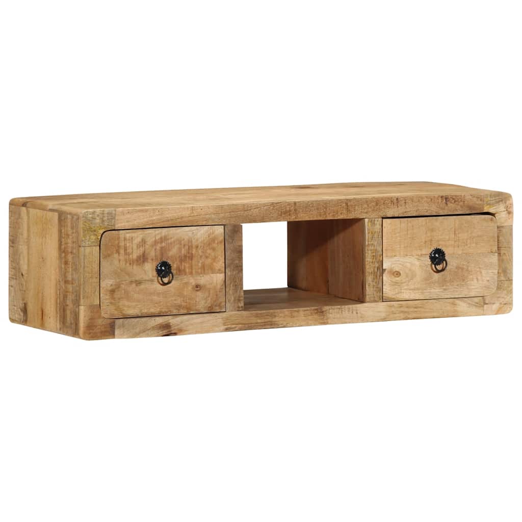 væghængt tv-skab 100x32x25 cm massivt ru mangotræ