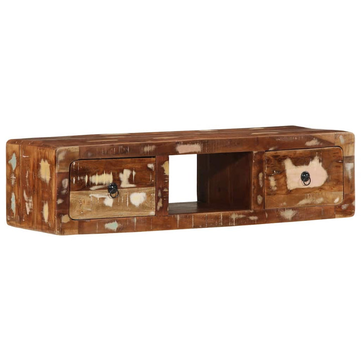 væghængt tv-skab 100x32x25 cm massivt genbrugstræ
