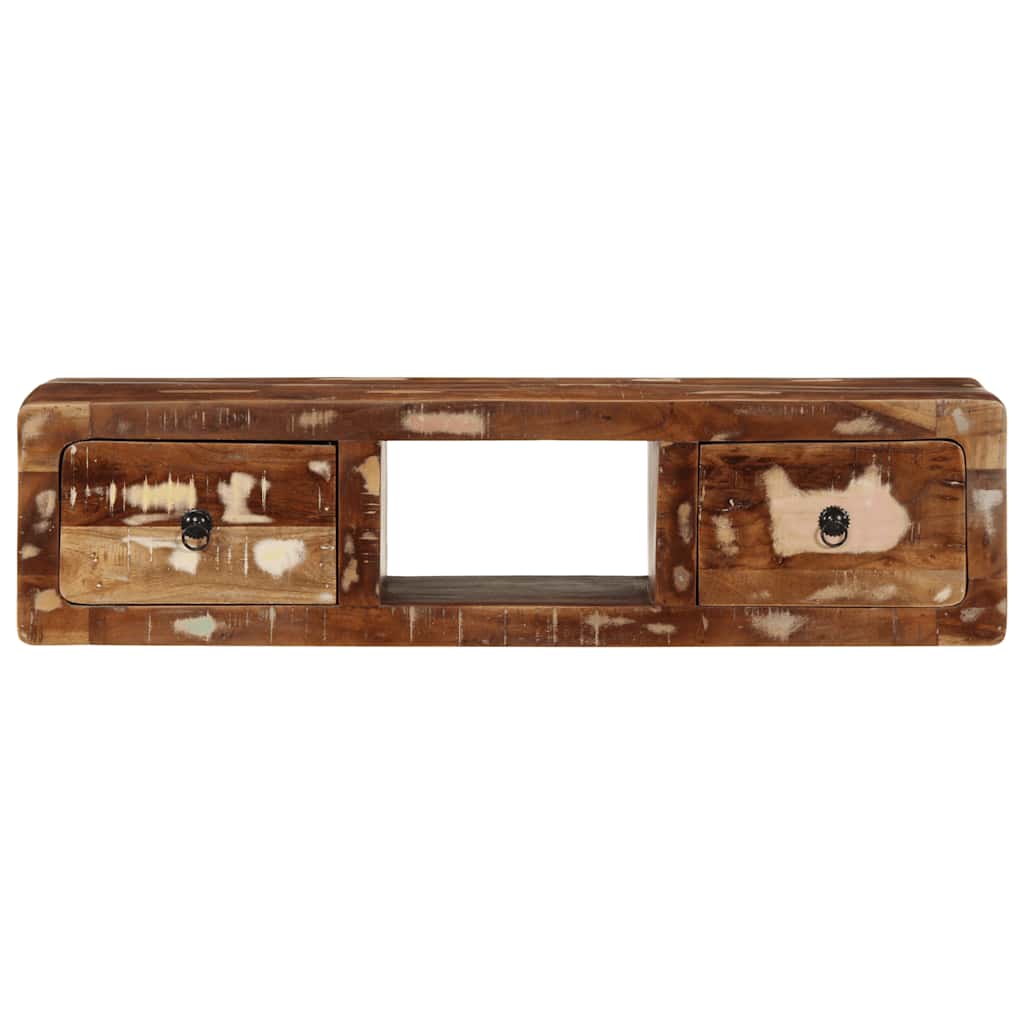 væghængt tv-skab 100x32x25 cm massivt genbrugstræ