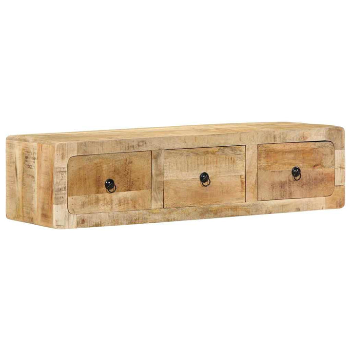 væghængt tv-skab 100x32x25 cm massivt ru mangotræ