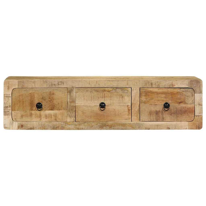 væghængt tv-skab 100x32x25 cm massivt ru mangotræ