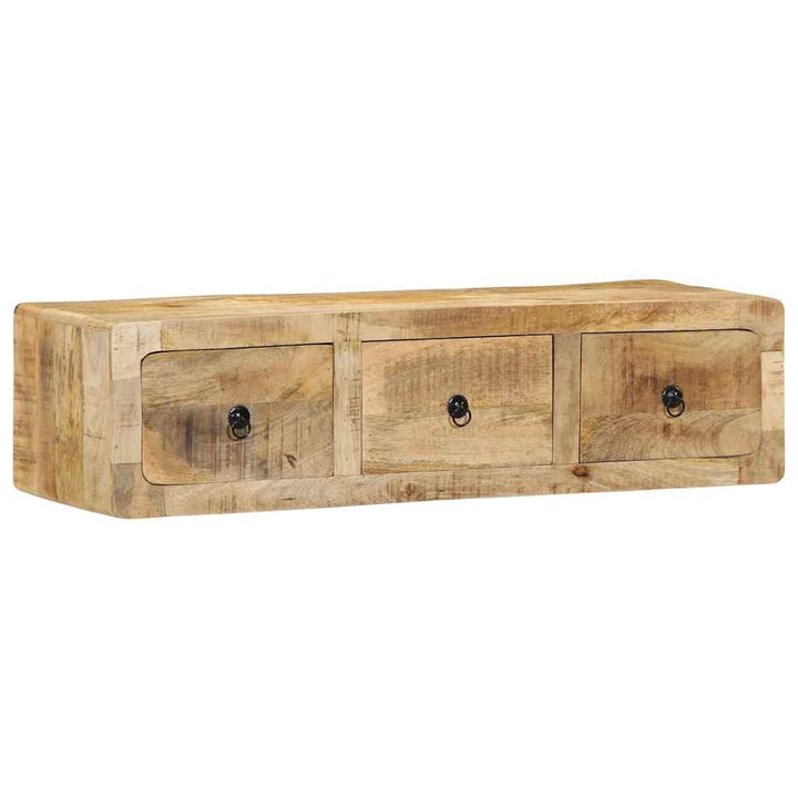væghængt tv-skab 100x32x25 cm massivt ru mangotræ