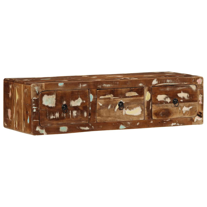 væghængt tv-skab 100x32x25 cm massivt genbrugstræ