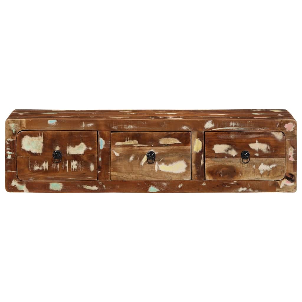 væghængt tv-skab 100x32x25 cm massivt genbrugstræ