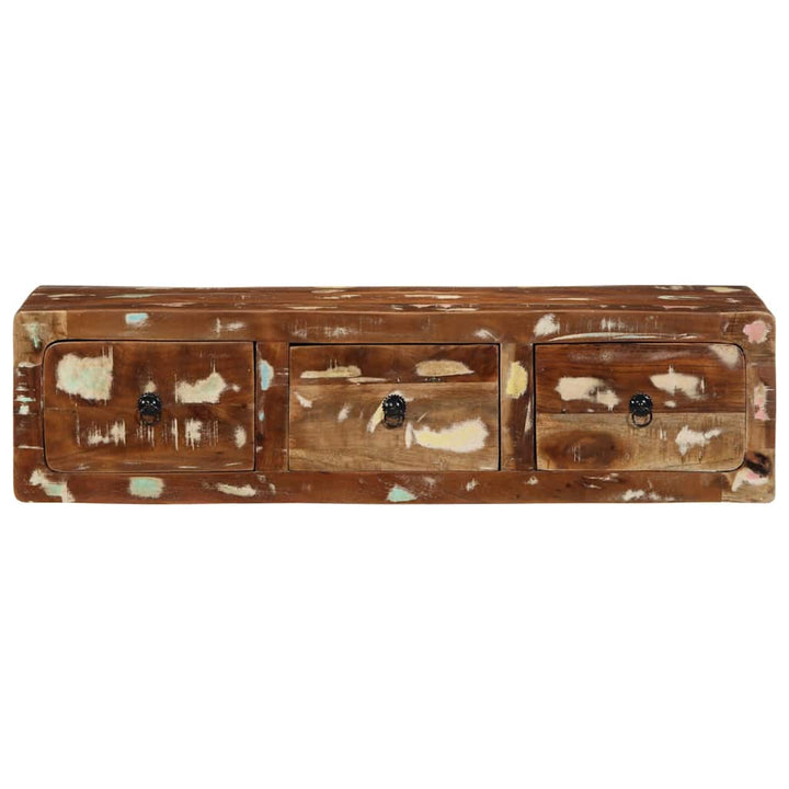 væghængt tv-skab 100x32x25 cm massivt genbrugstræ
