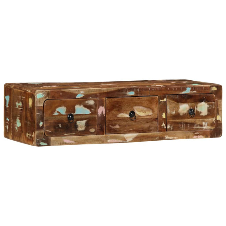 væghængt tv-skab 100x32x25 cm massivt genbrugstræ