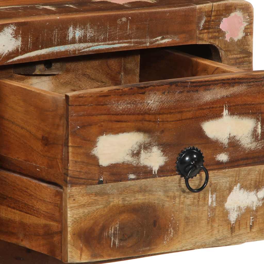 væghængt tv-skab 100x32x25 cm massivt genbrugstræ