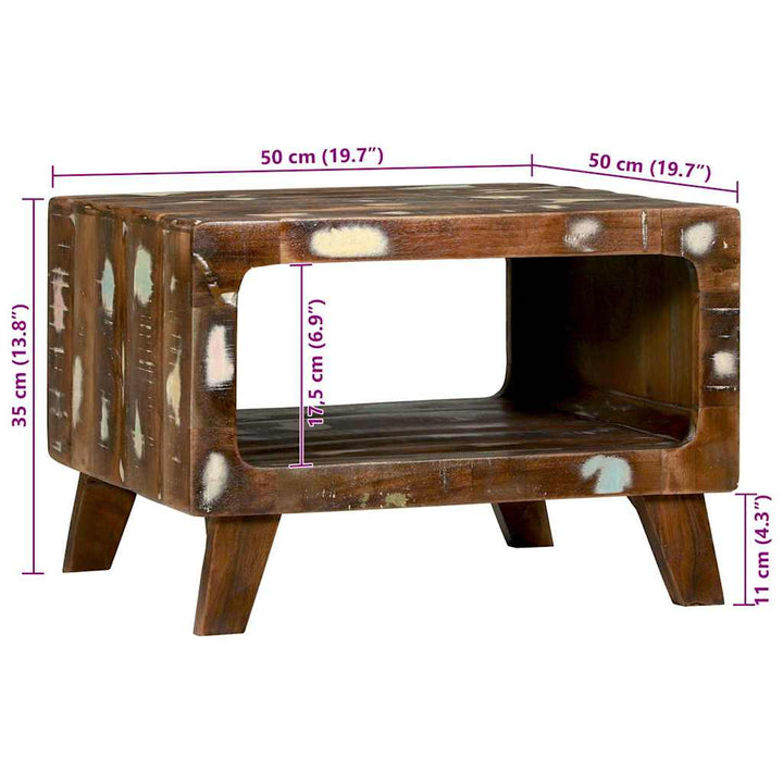 Sofabord Flerfarvet 50 x 50 x 35 cm Massivt genanvendt træ