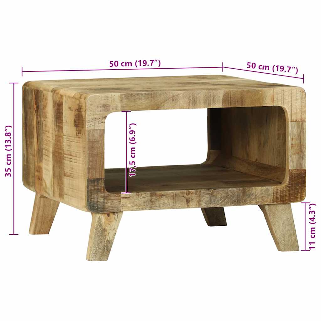 Sofabord Brun 50 x 50 x 35 cm Massivt ru mangotræ