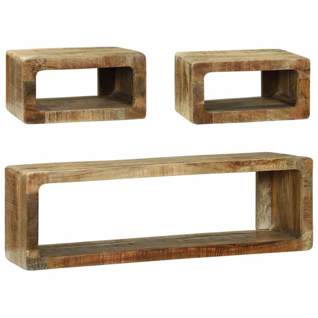 TV-skabssæt 3 pcs Brun 100 x 30 x 32 cm Massivt mangotræ