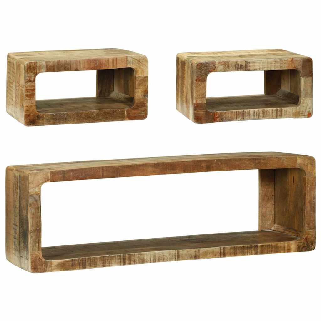 TV-skabssæt 3 pcs Brun 100 x 30 x 32 cm Massivt mangotræ