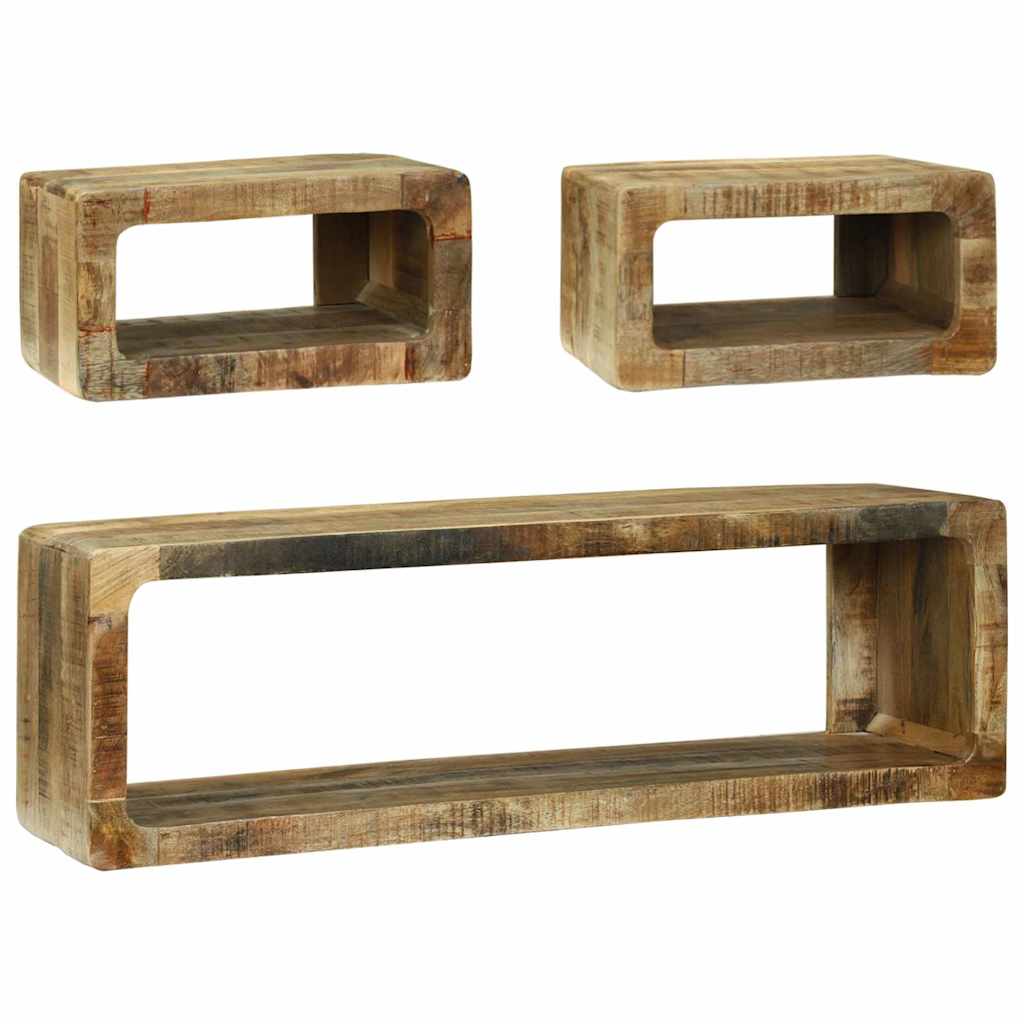 TV-skabssæt 3 pcs Brun 100 x 30 x 32 cm Massivt mangotræ