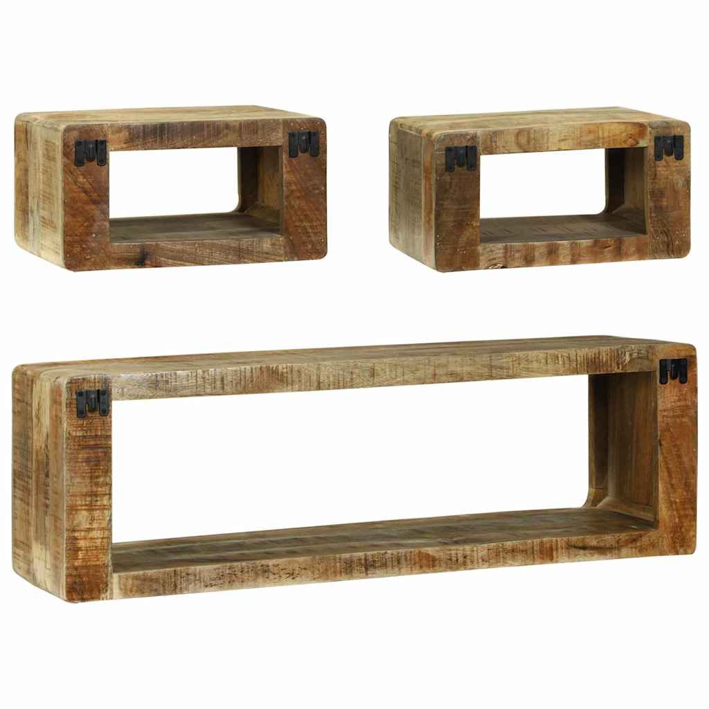 TV-skabssæt 3 pcs Brun 100 x 30 x 32 cm Massivt mangotræ