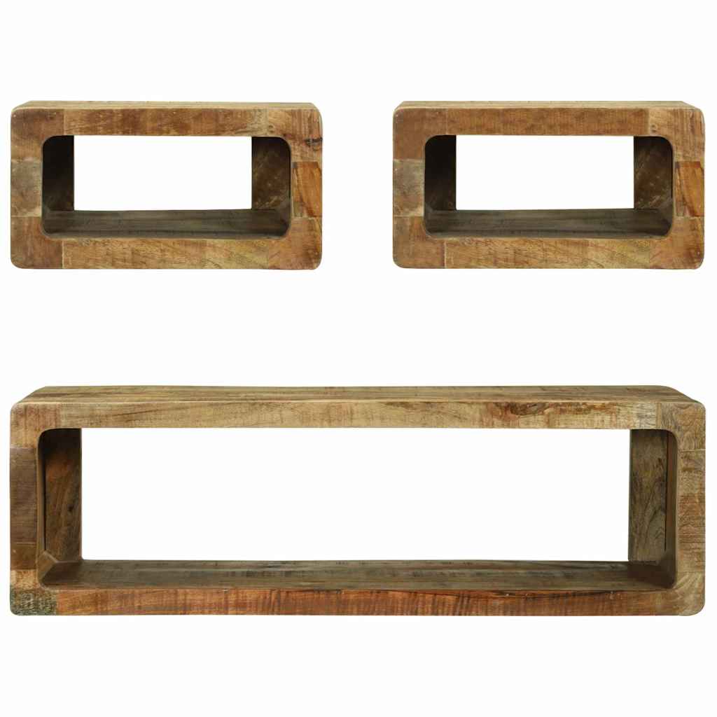 TV-skabssæt 3 pcs Brun 100 x 30 x 32 cm Massivt mangotræ