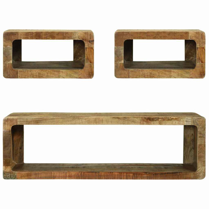TV-skabssæt 3 pcs Brun 100 x 30 x 32 cm Massivt mangotræ