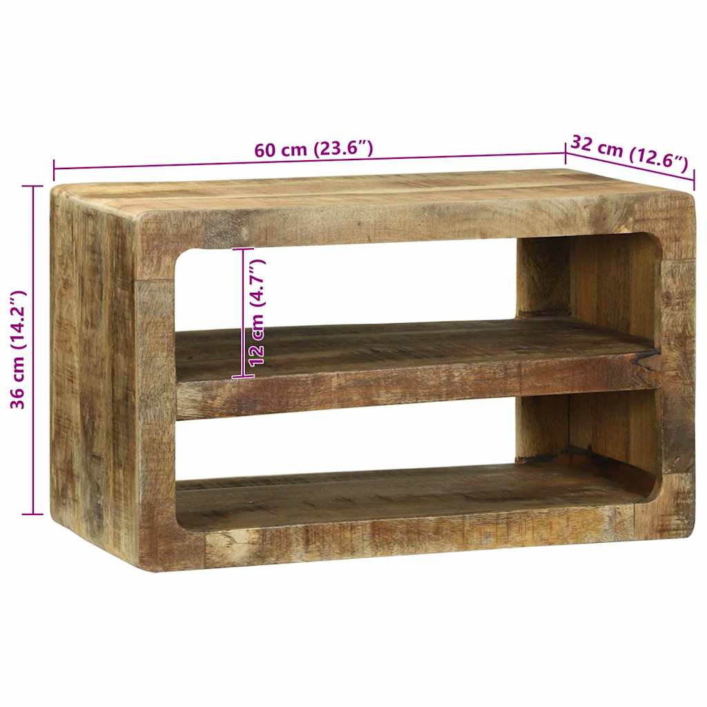 TV Skab med hylde Brun 60 x 32 x 36 cm Massivt mangotræ