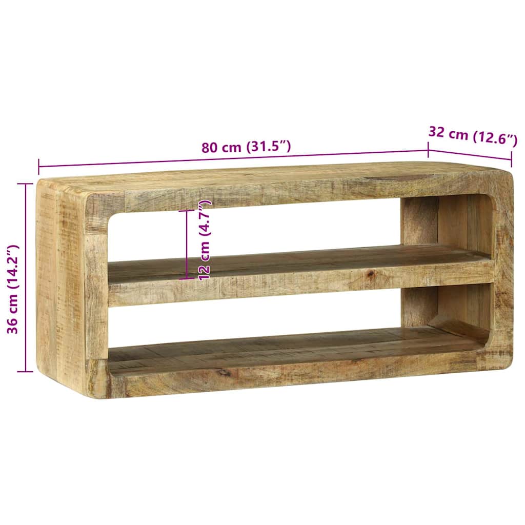 TV Skab med hylde Brun 80 x 32 x 36 cm Massivt mangotræ