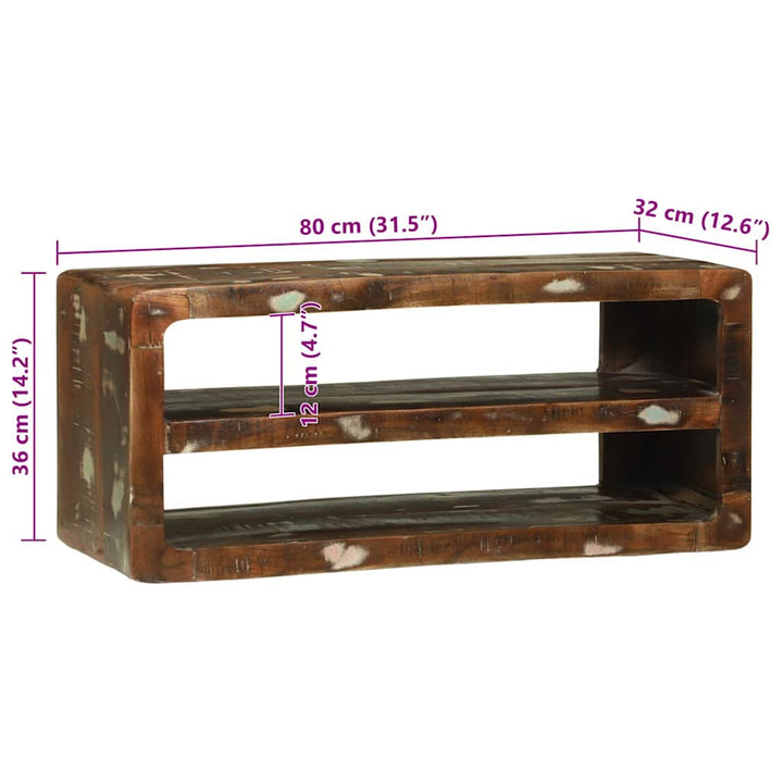 TV Skab Flerfarvet 80 x 32 x 36 cm Massivt genbrugstræ
