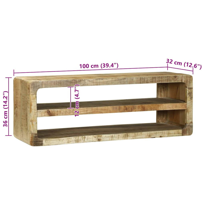 TV Skab med hylde Brun 100 x 32 x 36 cm Massivt mangotræ